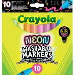 Crayola Washable Markers: Lemosható, neon színű filctollkészlet - 10 db-os