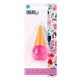   CANENCO, CREATE IT! Körömlakk 1 db-os konfetti színekkel, fagyi alakú - rózsaszín