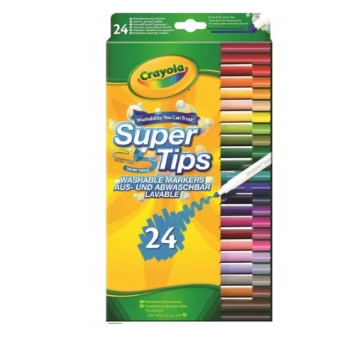 Crayola - Lemosható vékony hegyű filctollkészlet 24 darabos 