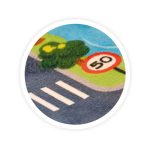 BUKI Autópálya szőnyeg világító funkcióval és 3 db fém kisautóval