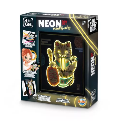 BUKI Neon kép készítő szett, Maneki-neko az integető macska