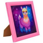 Crystal Art Gyémántszemes kirakó 16x16 cm kerettel - Szivárványos láma