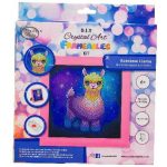 Crystal Art Gyémántszemes kirakó 16x16 cm kerettel - Szivárványos láma