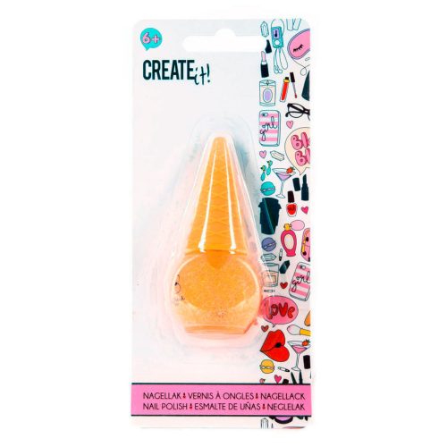 CANENCO, CREATE IT! Körömlakk 1 db-os konfetti színekkel, fagyi alakú - narancs
