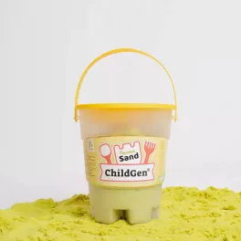   ChildGen kinetikus homokgyurma vödörben 500 gr, Sárga színű 