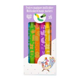   Djeco Mágikus filctolkészlet - 6 db színváltó filctoll - Multicolored magic markers