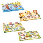 DJECO Matricázós sztorik, 3D - Közlekedés járművekkel - Lift-up stickers - Vehicles