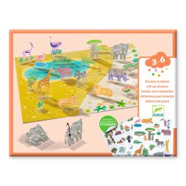   DJECO Matricázós sztorik, 3D - Állati élőhelyek - Lift-up stickers - Animals