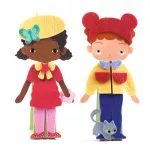 DJECO Papírbaba öltöztető - Fiúk-lányok - Soft dress-up
