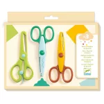 DJECO Kreatív eszközök - 3 olló - sima, cikk-cakk, hullám - My 3 Big Scissors!