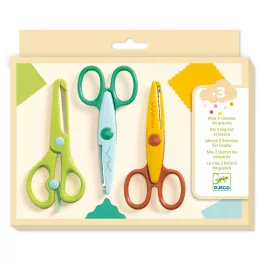   DJECO Kreatív eszközök - 3 olló - sima, cikk-cakk, hullám - My 3 Big Scissors!
