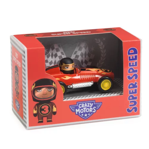 CRAZY MOTORS játékautó - Vörös láng - Red Super Speed