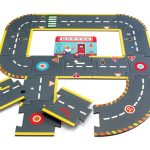 CRAZY MOTORS autópálya - Városi kőrút - City circuit - Giant puzzle - 26 pcs