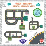 CRAZY MOTORS autópálya - Városi kőrút - City circuit - Giant puzzle - 26 pcs