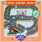 CRAZY MOTORS autópálya - Városi kőrút - City circuit - Giant puzzle - 26 pcs
