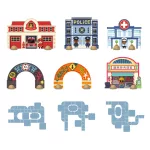 DJECO CRAZY MOTORS autópálya - Városi úthálózat épület elemekkel - Puzzl'Up City-Giant