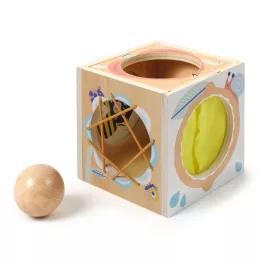   DJECO Pasztell színű Baby Box fából készült "bújócskás" kocka