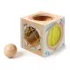 DJECO Pasztell színű Baby Box fából készült "bújócskás" kocka
