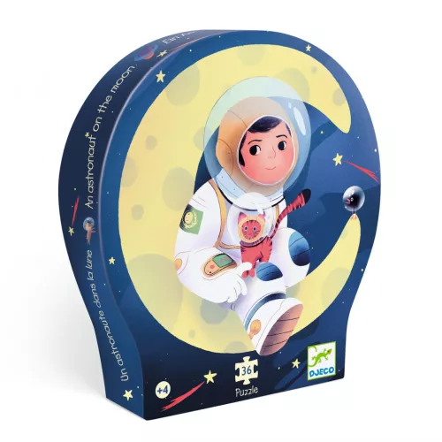 DJECO Formadobozos puzzle - Űrhajós a holdon - An astronaut on the moon