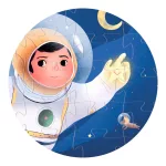 DJECO Formadobozos puzzle - Űrhajós a holdon - An astronaut on the moon