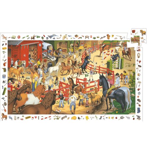 DJECO Megfigyeltető puzzle - Lovaglás - Horse riding 200 db 