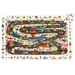   DJECO Megfigyeltető puzzle - Állati autóverseny - Car rally