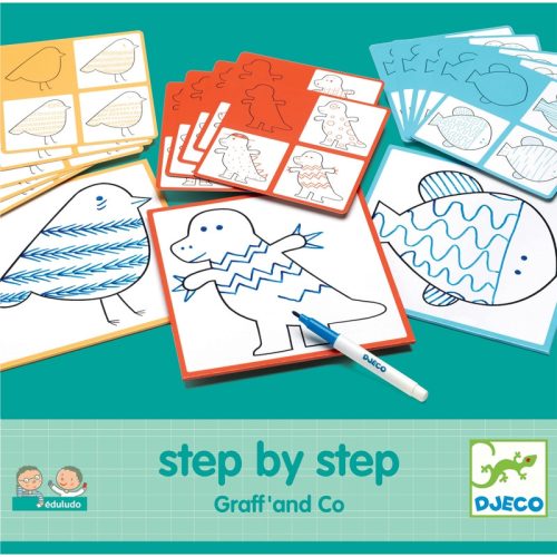 DJECO Rajzolás lépésről lépésre - Vonalvezetés - Step By Step Graff' and Co