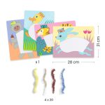 DJECO Kollázs műhely - Kalapos állatkák gyapjúval és tépőzárral 