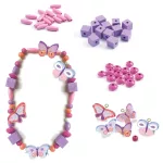 DJECO Fagyöngy készlet - Pillangók - Wooden beads, buterflies