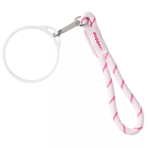 Dopper csuklópánt FEHÉR bögregyűrűvel – Cherry Pink