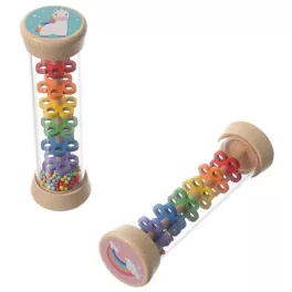   FKP Toys - Hengeres színes csörgő (unikornis és szivárvány, esőbot)