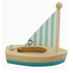 FKP Toys - Mini fa vitorlás hajó (kék-natúr)