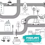 Hellomywall - Autópálya Padlopi letörölhető színező, két méretben