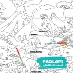 Hellomywall - Dinoszaurusz Padlopi letörölhető színező, óriás méretben