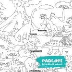 Hellomywall - Dinoszaurusz Padlopi letörölhető színező, óriás méretben