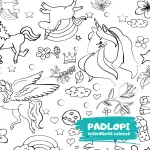 Hellomywall - Unikornis Padlopi letörölhető színező, két méretben