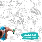 Hellomywall - Földünk állatai Padlopi letörölhető színező, három méretben