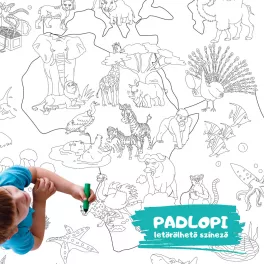   Hellomywall - Földünk állatai Padlopi letörölhető színező, három méretben