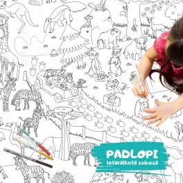   Hellomywall - Szafari Padlopi letörölhető színező, óriás méretben 