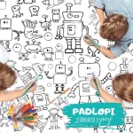 Hellomywall - Robotos Padlopi letörölhető színező, óriás méretben