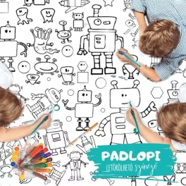   Hellomywall - Robotos Padlopi letörölhető színező, óriás méretben