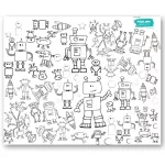 Hellomywall - Robotos Padlopi letörölhető színező, óriás méretben