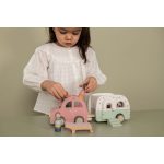 Little Dutch fa játékautó lakókocsival