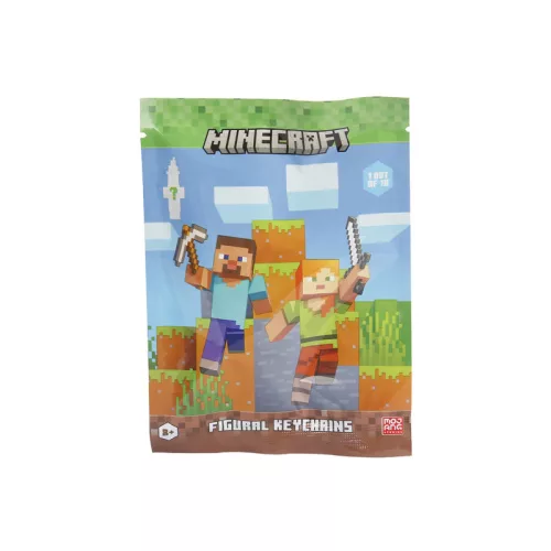 Minecraft meglepetés figura kulcstartó tasakban 16 féle 