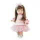 Marina & Pau Baba - Alina baba pink pomponos szoknyában és pulóverben, 45 cm