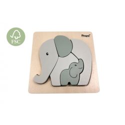   Magni Fa formabeillesztő puzzle Elefántok, pasztell szürke