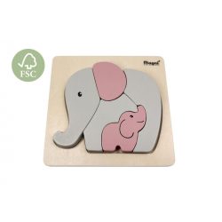   Magni Fa formabeillesztő puzzle Elefántok, pasztell rózsaszín