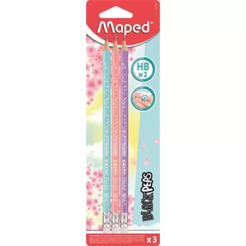 Maped: Pasztell színű radíros graficeruza háromszögletű