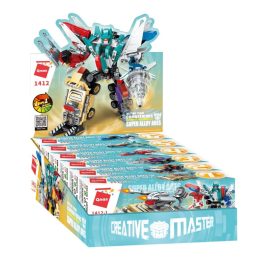  QMAN 1412 készségfejlesztő építőjáték - 6 az 1-ben Árész a szuper robot