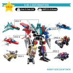 QMAN 1412 készségfejlesztő építőjáték - 6 az 1-ben Árész a szuper robot